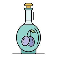 vector de contorno de color de icono de vinagre de oliva