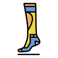 Sport sock icon color outline vector