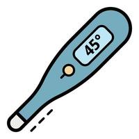 High temperature thermometer icon color outline vector