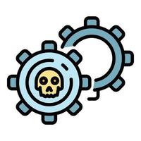 Malicious mechanism icon color outline vector