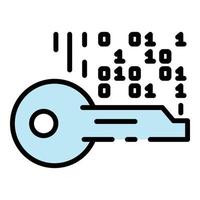 Selection of encryption key icon color outline vector