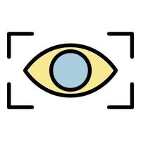 vector de contorno de color de icono de ojo de casa inteligente