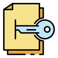 Hacking file encryption icon color outline vector