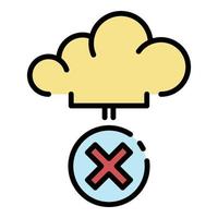 Closed cloud service icon color outline vector