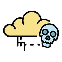 Cloud virus detection icon color outline vector