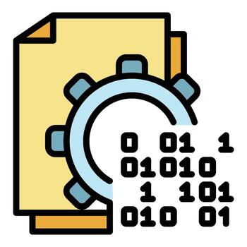 Malicious code in action icon color outline vector