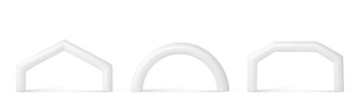White inflatable arch for sport events vector
