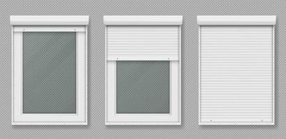 Plastic window with white rolling shutter vector