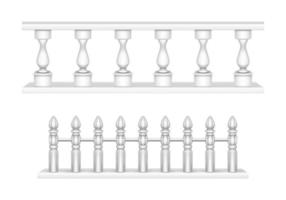 Marble balustrade, balcony railing or handrails. vector