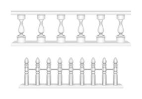 Marble balustrade, balcony railing or handrails. vector