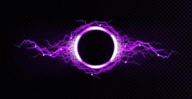 Electric circle frame with lightning discharge vector