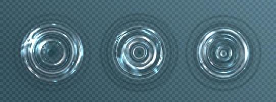 Ripple effect with circle waves on water surface vector