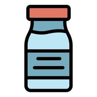 Medicine bottle icon color outline vector