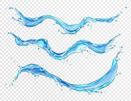 Water splash, flowing water realistic isolated