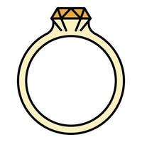 Emerald ring icon color outline vector