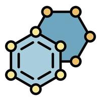 vector de esquema de color de icono de compuesto molecular