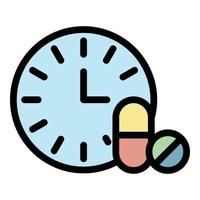 Drug time icon color outline vector