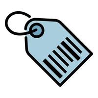 Barcode tag icon color outline vector