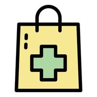 Pharmacy package icon color outline vector