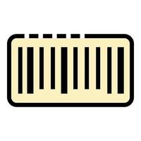 Barcode icon color outline vector