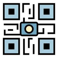 vector de contorno de color de icono de código qr