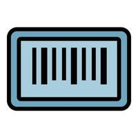 Barcode sticker icon color outline vector