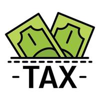 Tax money icon color outline vector