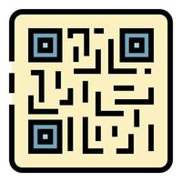 código qr en el vector de contorno de color del icono del marco