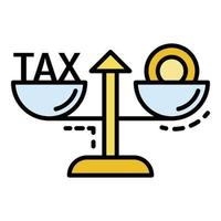 Tax money balance icon color outline vector