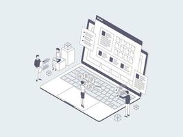 Business Documentation Isometric Illustration Lineal Grey. Suitable for Mobile App, Website, Banner, Diagrams, Infographics, and Other Graphic Assets. vector