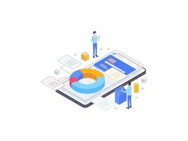 Financial Planning Isometric Flat Illustration. Suitable for Mobile App, Website, Banner, Diagrams, Infographics, and Other Graphic Assets. vector