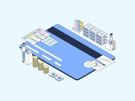 Business finance Isometric Illustration Lineal Color. Suitable for Mobile App, Website, Banner, Diagrams, Infographics, and Other Graphic Assets. vector