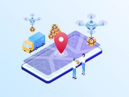 E-Commerce Package Sent Isometric Illustration Light Gradient. Suitable for Mobile App, Website, Banner, Diagrams, Infographics, and Other Graphic Assets. vector