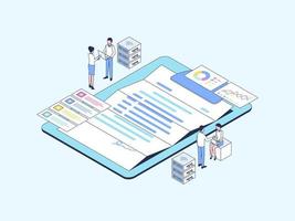 Business Contract Isometric Illustration Lineal Color. Suitable for Mobile App, Website, Banner, Diagrams, Infographics, and Other Graphic Assets. vector