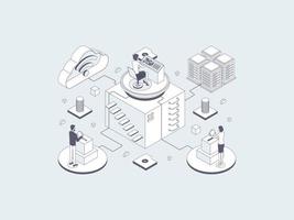 Mutual Funds Isometric Illustration Lineal Gray. Suitable for Mobile App, Website, Banner, Diagrams, Infographics, and Other Graphic Assets. vector