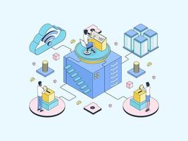 Mutual Funds Isometric Illustration Lineal Color. Suitable for Mobile App, Website, Banner, Diagrams, Infographics, and Other Graphic Assets. vector