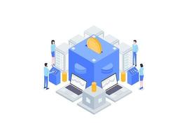 Investment Isometric Flat Illustration. Suitable for Mobile App, Website, Banner, Diagrams, Infographics, and Other Graphic Assets. vector