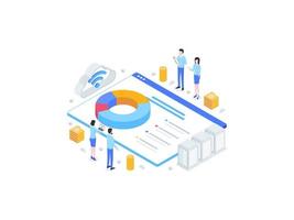 Accounting Seminar Isometric Flat Illustration. Suitable for Mobile App, Website, Banner, Diagrams, Infographics, and Other Graphic Assets. vector