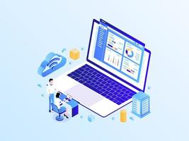 Online Tax Isometric Light Gradient Illustration. Suitable for Mobile App, Website, Banner, Diagrams, Infographics, and Other Graphic Assets. vector