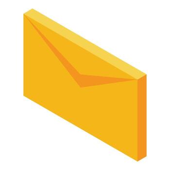 Mail envelope icon, isometric style vector