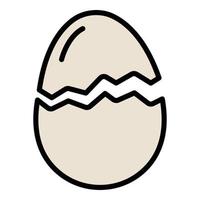 Crack half egg icon color outline vector