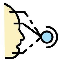 Face recognition system icon color outline vector