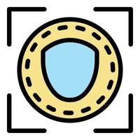 Face is identified icon color outline vector