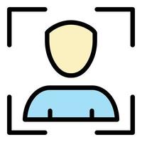 Smartphone face id icon color outline vector