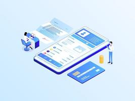 Insurance Isometric Light Gradient Illustration. Suitable for Mobile App, Website, Banner, Diagrams, Infographics, and Other Graphic Assets. vector