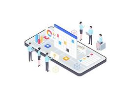 Business Analytic Isometric Illustration. Suitable for Mobile App, Website, Banner, Diagrams, Infographics, and Other Graphic Assets. vector