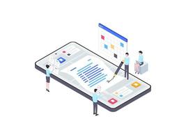 Business Contract Isometric Illustration. Suitable for Mobile App, Website, Banner, Diagrams, Infographics, and Other Graphic Assets. vector