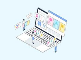 Choose Product Isometric Illustration Lineal Color. Suitable for Mobile App, Website, Banner, Diagrams, Infographics, and Other Graphic Assets. vector