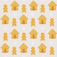 fondo transparente de navidad de galletas de jengibre y casas sobre fondo gris. ilustración vectorial vector