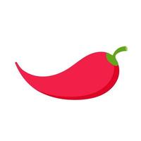 pimiento picante vector icono plano en blanco. pimiento rojo en estilo de dibujos animados.icono simple